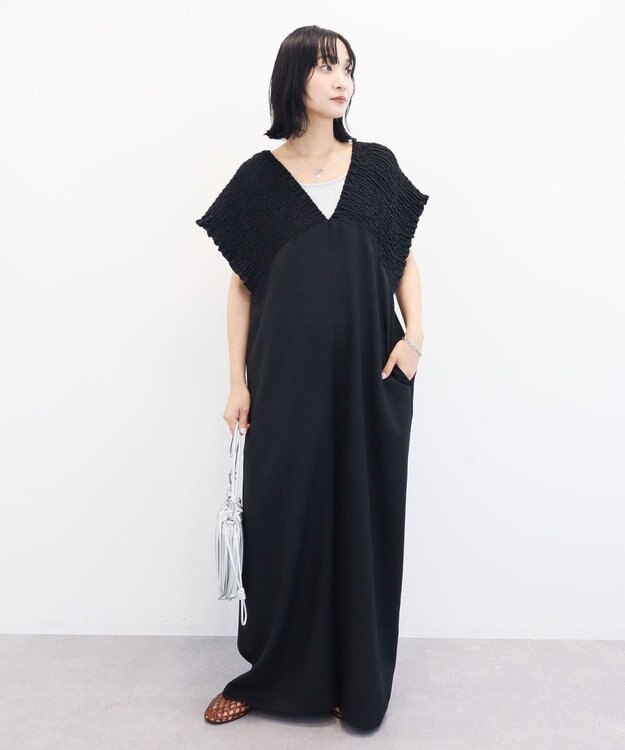 Green Parks シャーリングサロペット Black