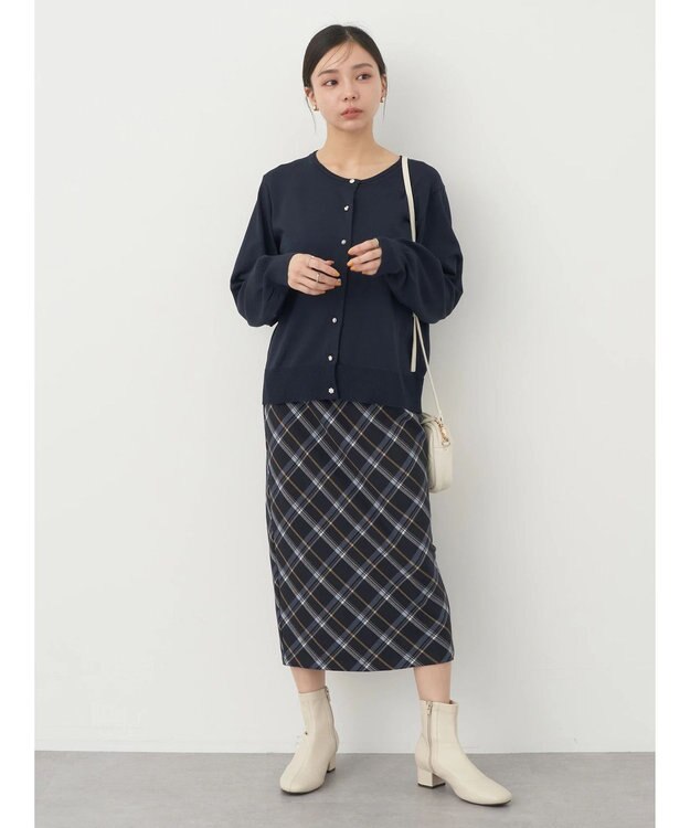 earth music&ecology いろいろ釦クルーネックカーディガン Navy