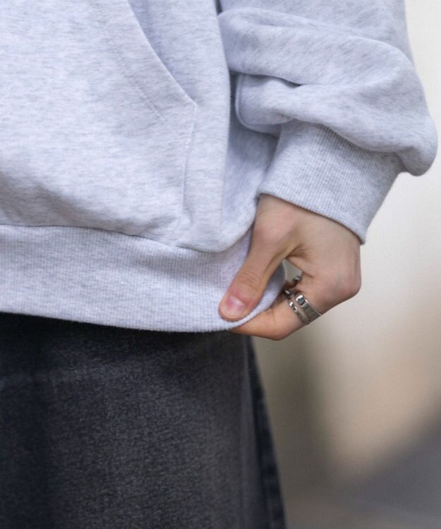 WEGO 【ユニセックス着用ITEM/SMLサイズ展開】グラフィックロゴプルパーカー アッシュグレー