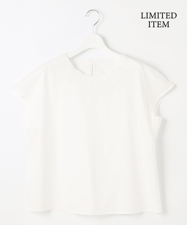 自由区 S 【WEB限定・接触冷感・洗える】エンブロイダリーローンプルオーバー ブラウス オフ