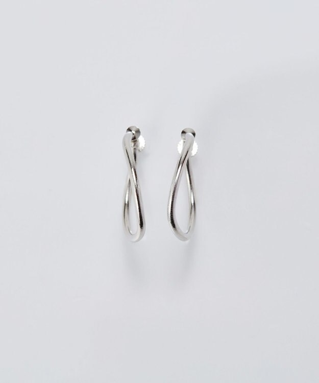Phoebe 【金属アレルギー対応】2wayウェーブラインフープイヤリング　シルバー/ニッケルフリー シルバー