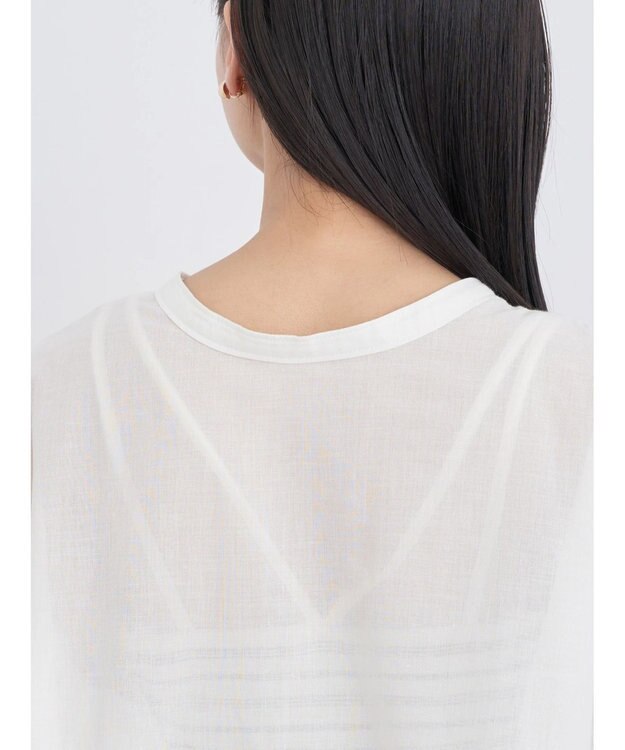 earth music&ecology 綿ローンティアードチュニック Off White