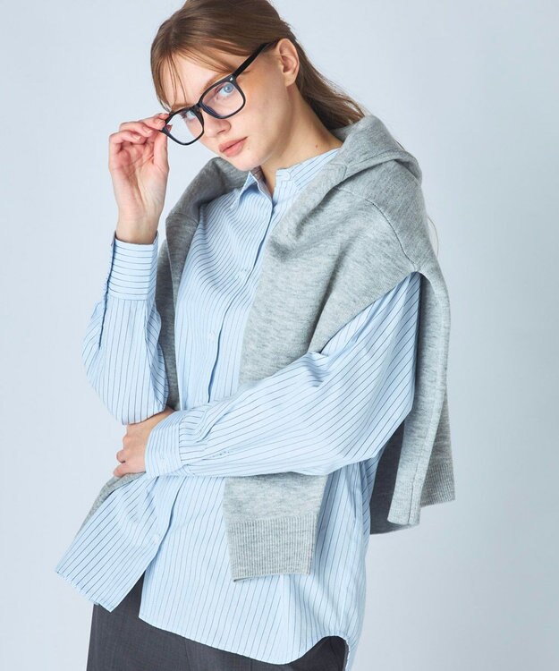 OP／FILA 【ocean pacific】デイリーオーバーサイズシャツ/UVカット ブルー