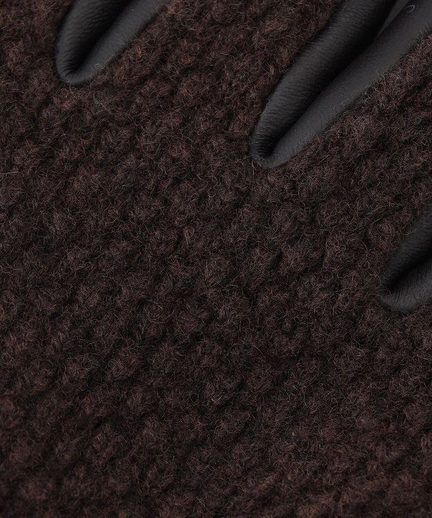 GOTAIRIKU 【スマホ対応】鹿の子×シープレザーコンビグローブ ダークブラウン系