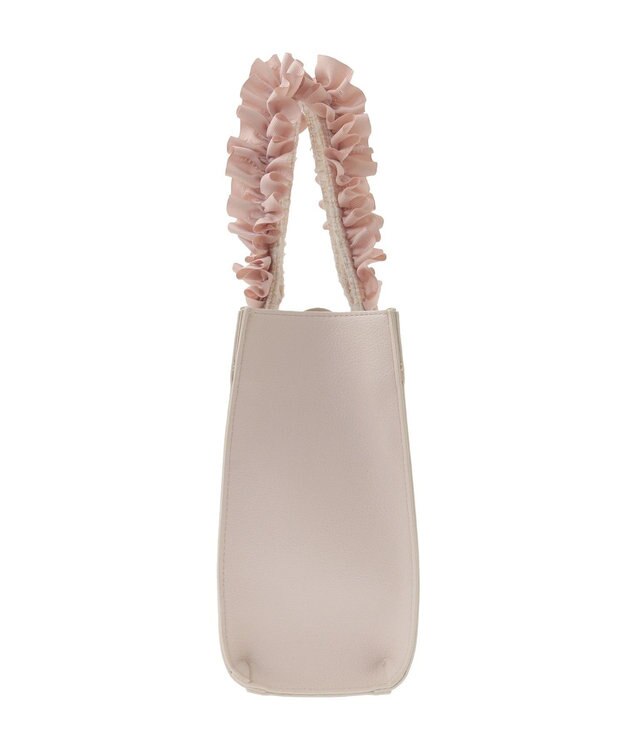 Maison de FLEUR LINTONツイードスクエアフリルトートバッグ Ivory