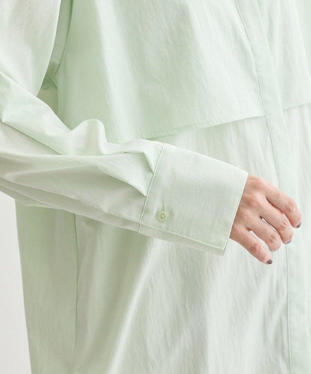 Green Parks イージーケア比翼フライヨークチュニック Lime Green