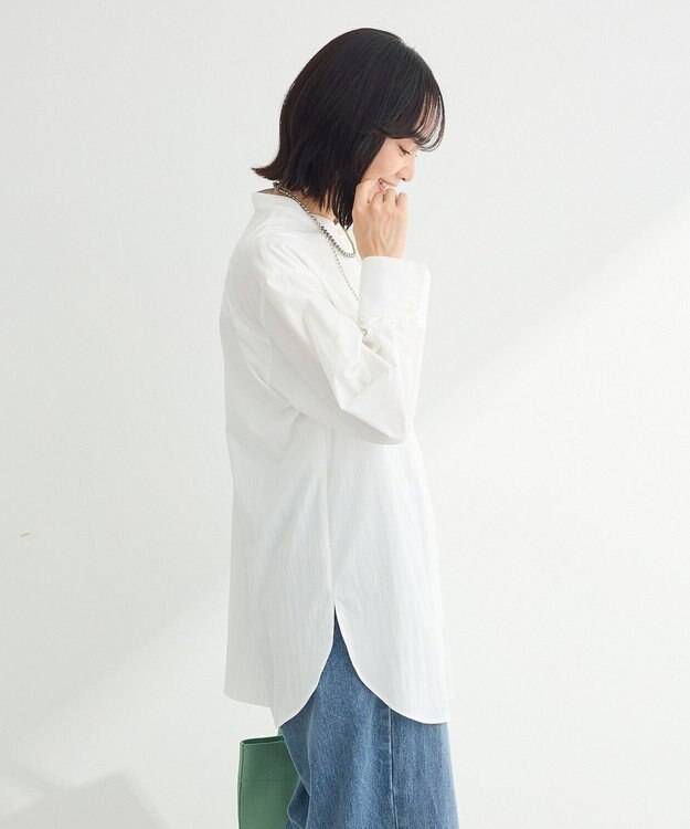 Green Parks イージーケア比翼フライヨークチュニック Off White