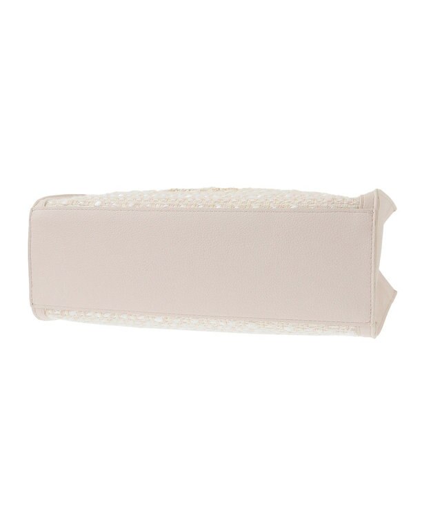 Maison de FLEUR LINTONツイードスクエアフリルトートバッグ Ivory