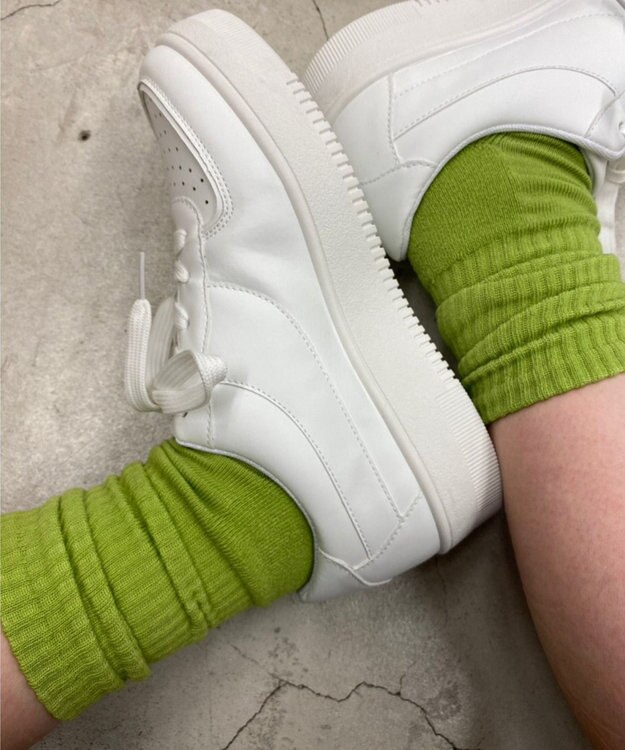 WEGO 底パイルカラーリブソックス ライム