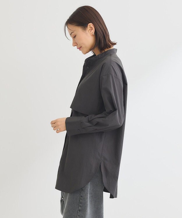 Green Parks イージーケア比翼フライヨークチュニック Black