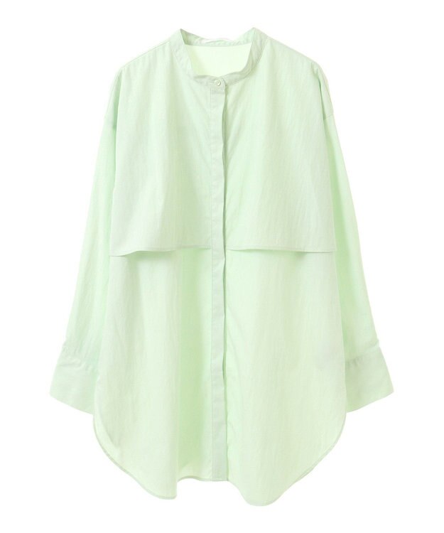 Green Parks イージーケア比翼フライヨークチュニック Lime Green