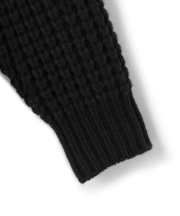 UNFILO MENS 【男女兼用】ウールポップコーン クルーネック ニット ブラック