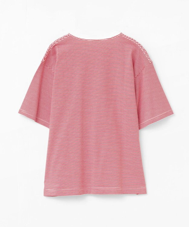 LENO THIN BORDER T-SHIRT / 細ボーダーTシャツ 《UNISEX》 WHITE×RED