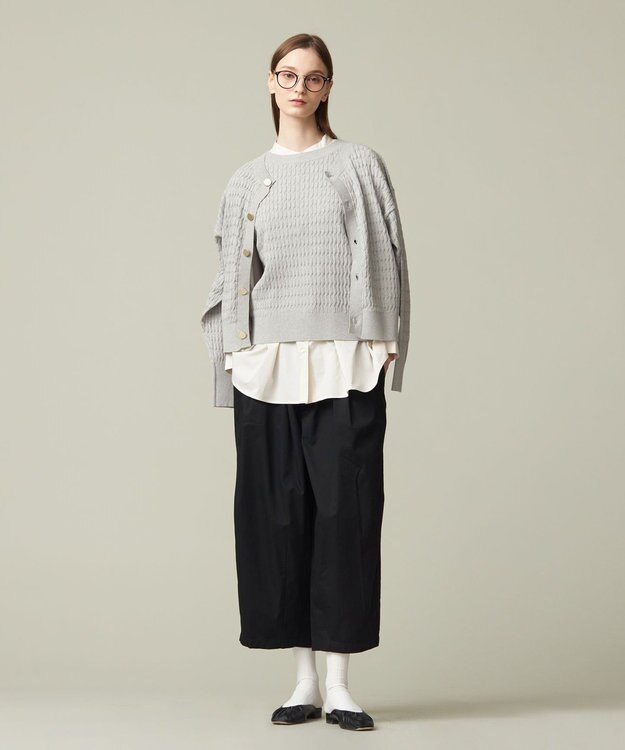 J.PRESS YORK STREET 【WOMEN】コットンケーブル ベスト ライトグレー系