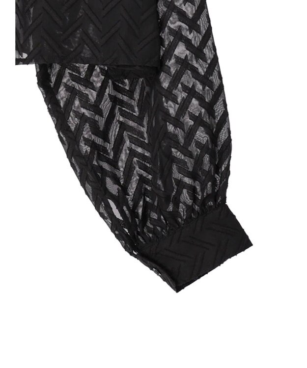 earth music&ecology ツッキリジャガードショートブラウス Black