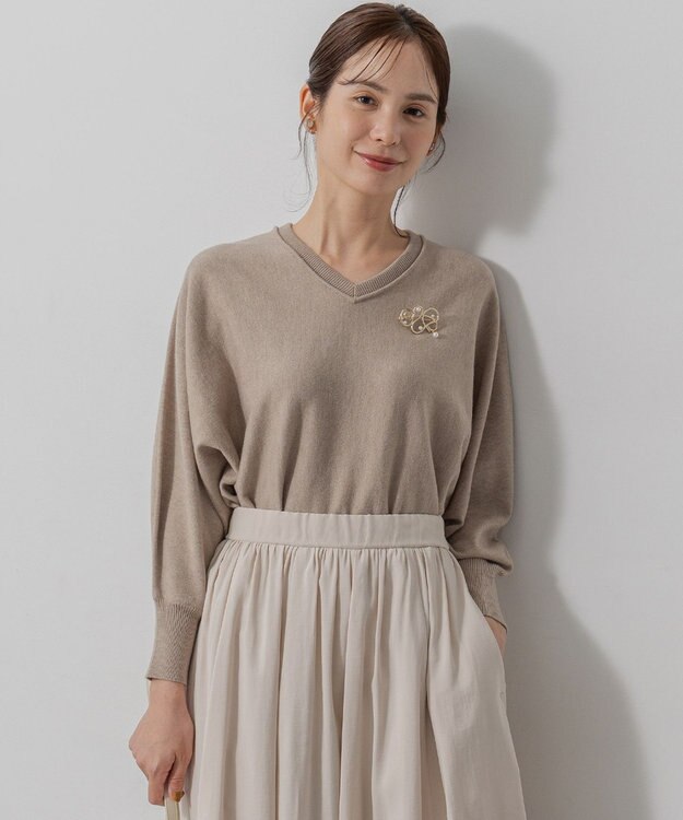 組曲 メタルラインパールポイントブローチ ゴールド系