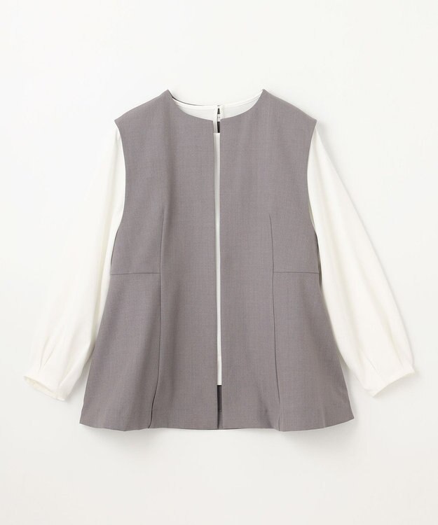 ANY 【3SET/洗濯機可】セレモニー3点セット（ブラウス＋ジレ＋パンツ） グレー