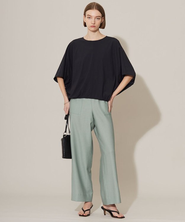 ICB 【接触冷感・UVカット・速乾・洗える】マットスキューバ ドルマンスリーブプルオーバー ブラック系