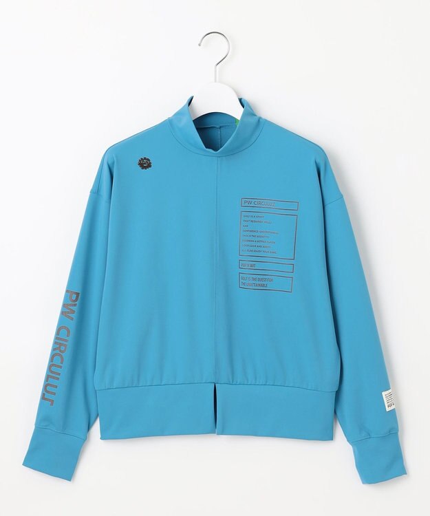 PW CIRCULUS 【吸水速乾 / UV遮蔽率99.5% UVカット / ストレッチ】【WOMEN】ドルマンスリーブモックネックT ゴルフウェア レディース スカイブルー系