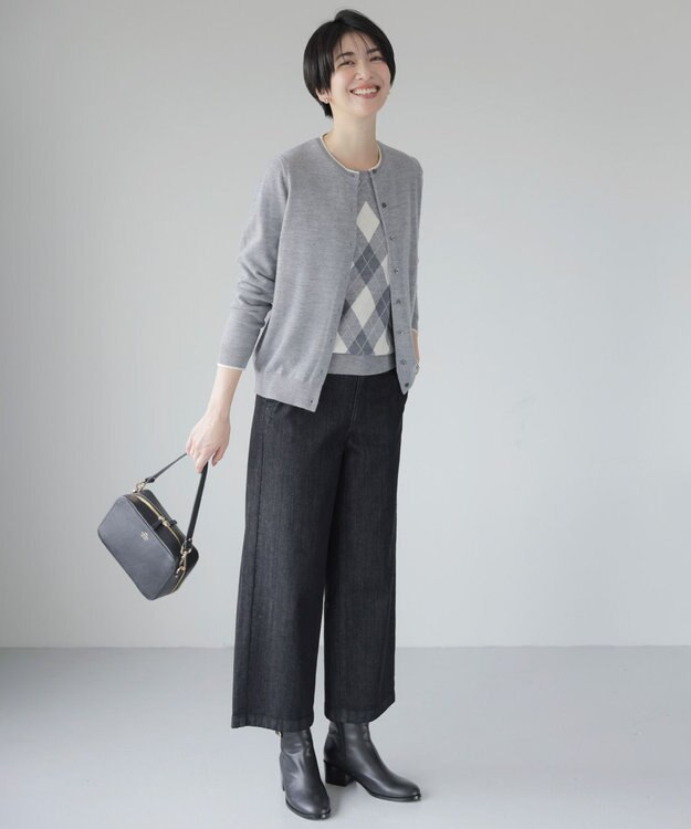 J.PRESS LADIES 【2way】レザー ショルダー バッグ ブラック系