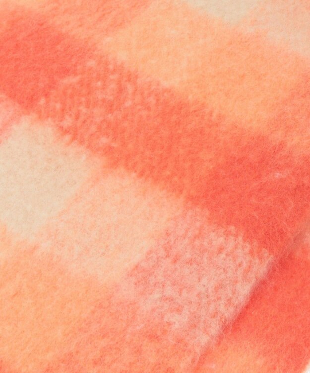 AMERICAN HOLIC 起毛カラーチェックシャギーマフラー Red