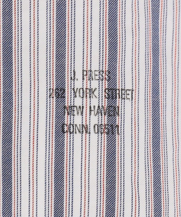 J.PRESS MEN オーガニックコットン ダブルチューブマルチストライプ シャツ ブルー系1