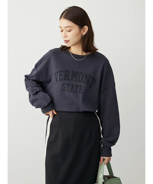 Green Parks アソートロゴ裏毛プルオーバー Dark Gray