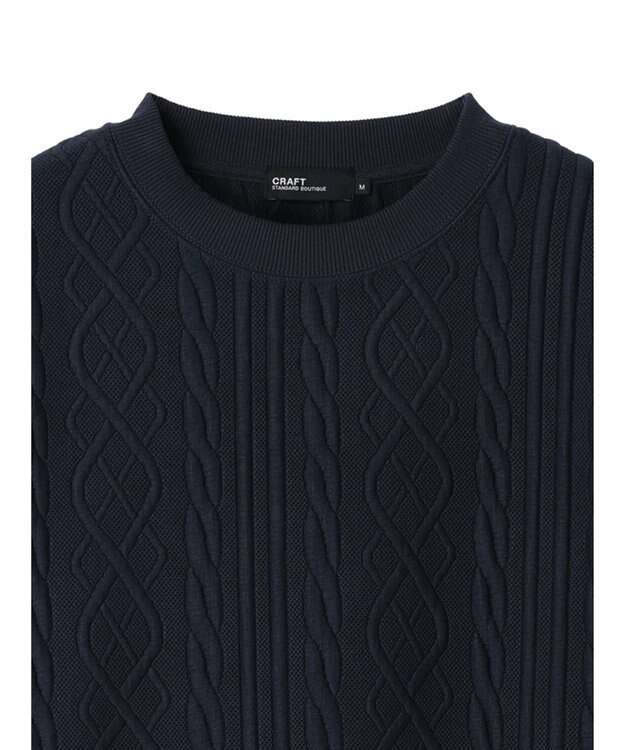 CRAFT STANDARD BOUTIQUE ケーブル柄カットプルオーバー1 Navy