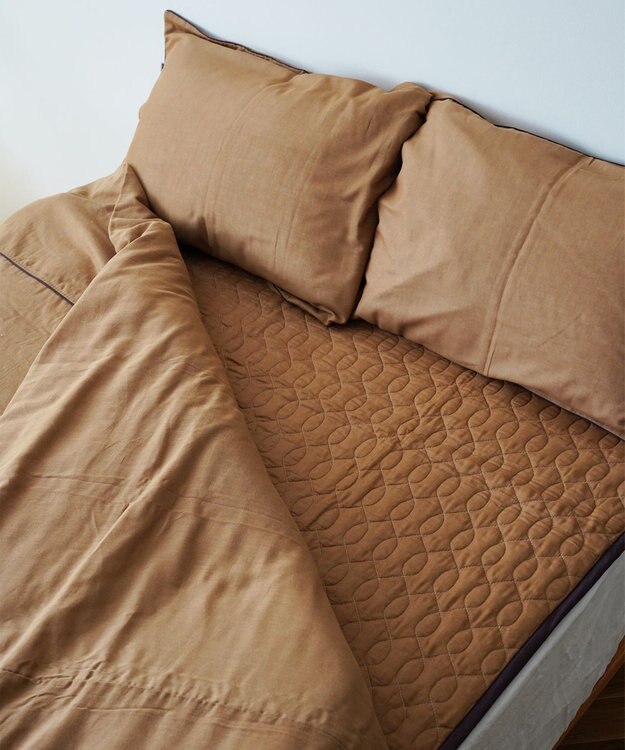 京和晒綿紗 柿渋染めガーゼ敷パッド (脱脂綿入り) 4層 シングルサイズ(100×210) 柿渋染め