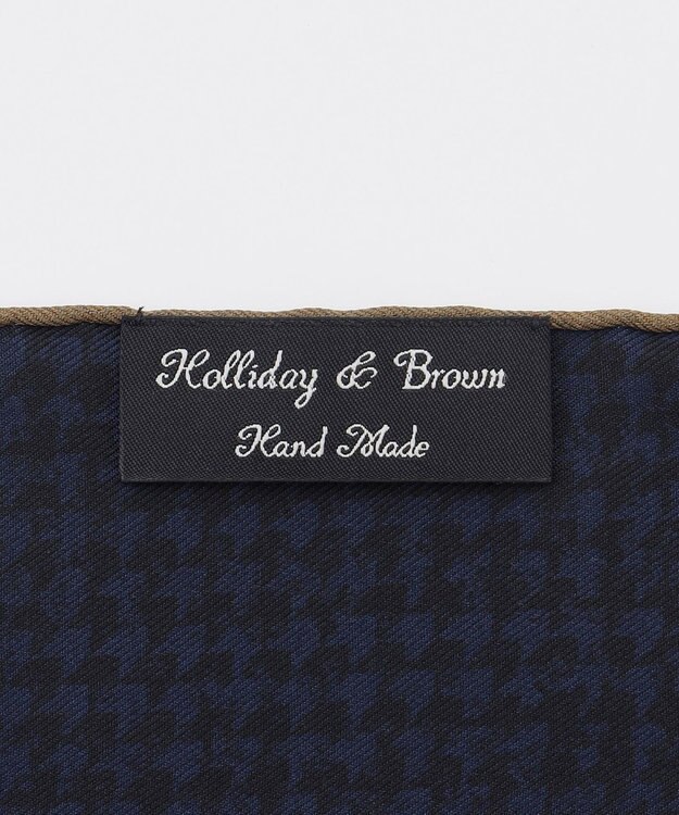 JOSEPH ABBOUD 【イタリア製・Holliday&Brown】バードグラフィックプリントポケットチーフ ネイビー系6
