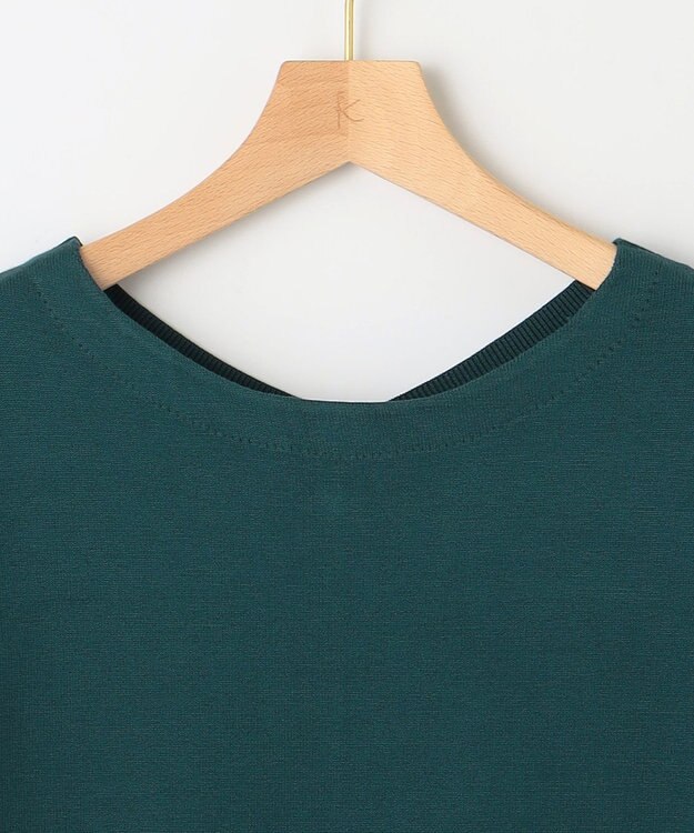 組曲 L 【WEB限定】コクーンシルエット ニットワンピース ダークグリーン系