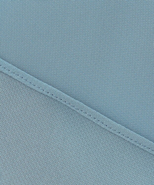 ICB 【洗える・UVケア】BackSatinAmunzen ラッフルデザインブラウス ライトブルーグレー系