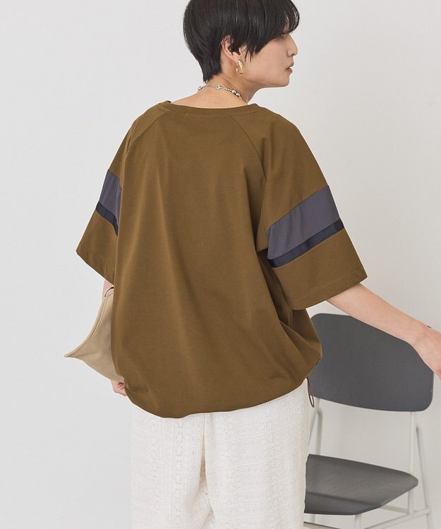 AMERICAN HOLIC 異素材ラインプルオーバー Brown
