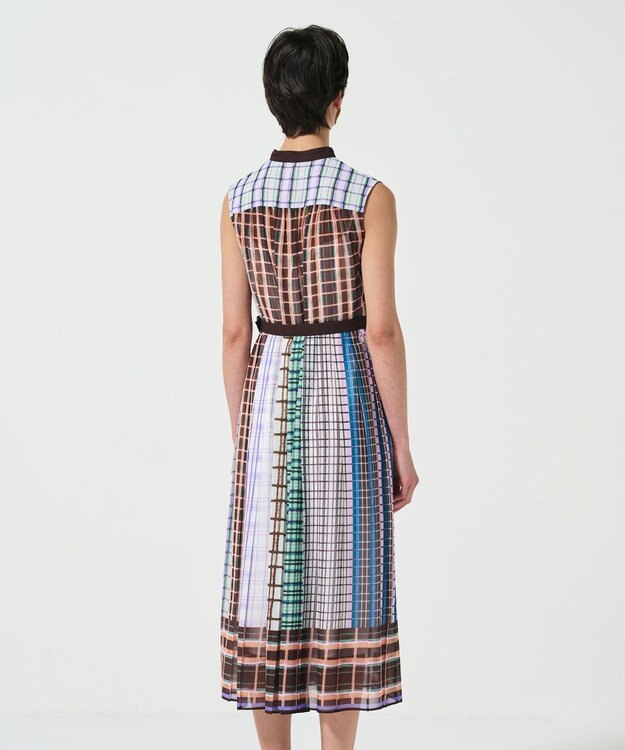 GRACE CONTINENTAL マルチチェックワンピース ブラウン