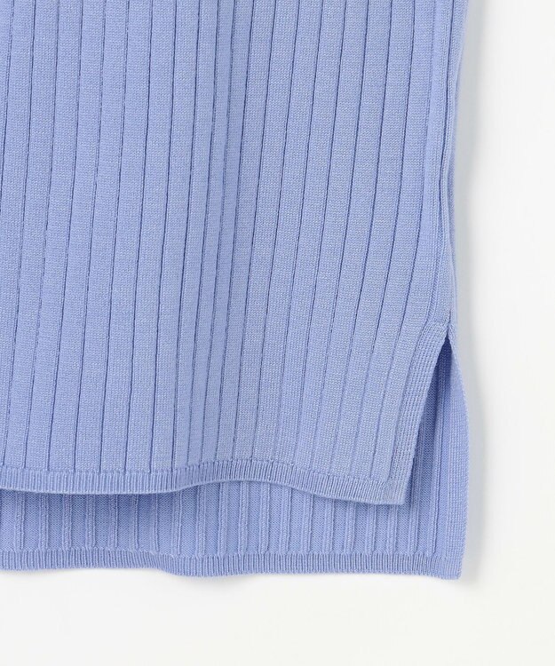 ANY SIS S 【WEB・一部店舗限定】ダブルカラー ニット ライトブルー