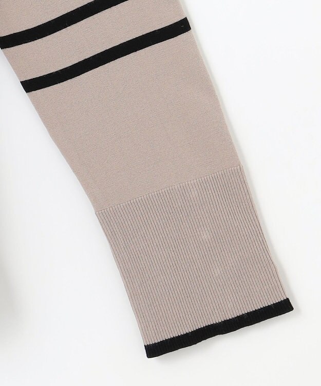 J.PRESS LADIES L 【洗える】VIGODA ボーダー ニット モカ×ブラック系