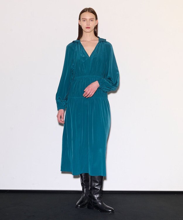 JOSEPH クレープドソワ　ドレス Dark Teal