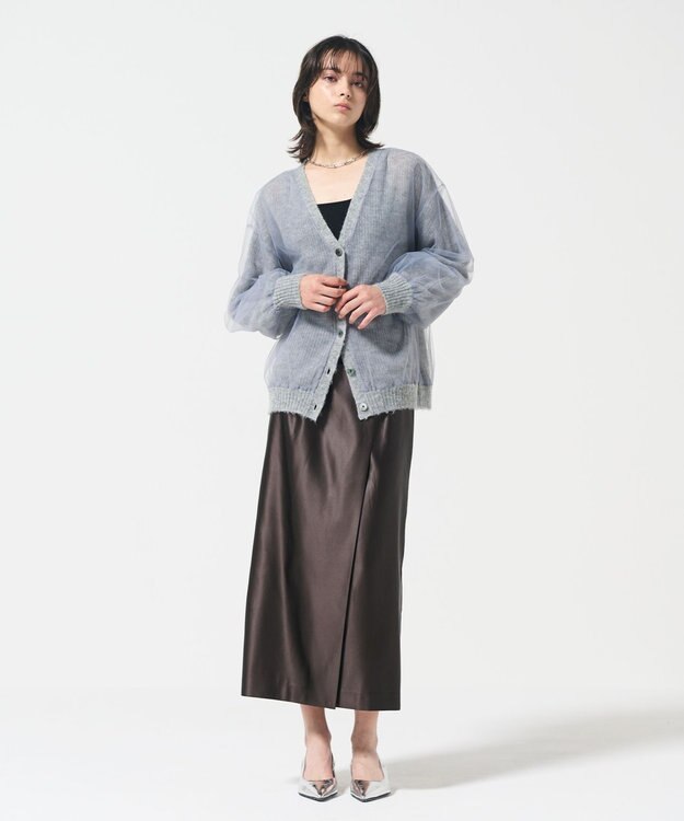GRACE CONTINENTAL オーバーチュールニットカーディガン グレー