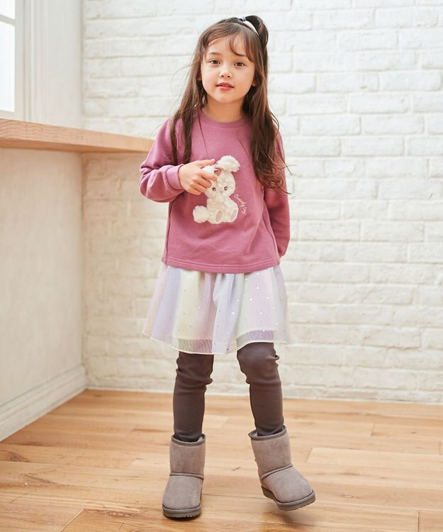 ANY KIDS チュールスカッツ レインボー×グレー