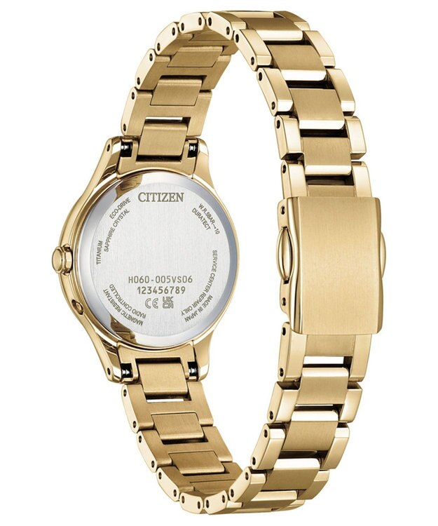 CITIZEN 【簡単バンド調整】アンバーイエローゴールドが艶やかな電波時計 ゴールド