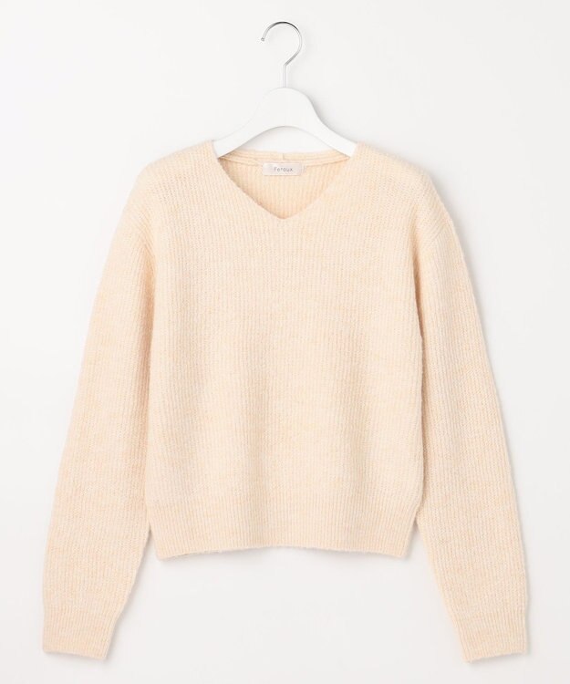 Feroux ニット×ティアードレース スカート アイボリー系