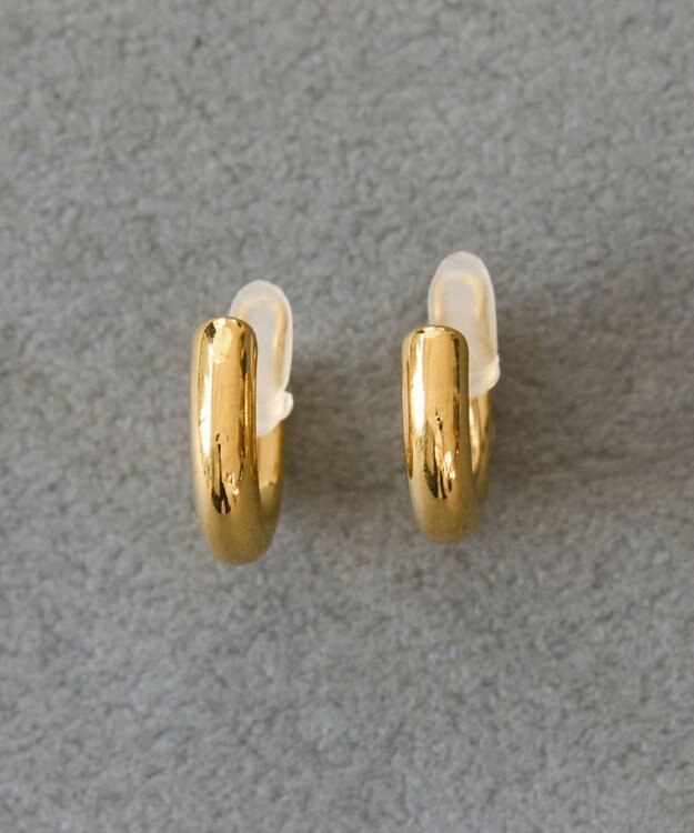 Phoebe 【痛くないシリーズ/金属アレルギー対応】ミニマルストレートフープライトフィットイヤリング　ゴールド ゴールド