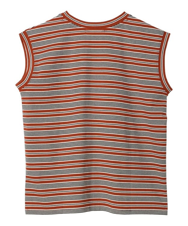 AMERICAN HOLIC マルチボーダーノースリーブカットプルオーバー Terracotta