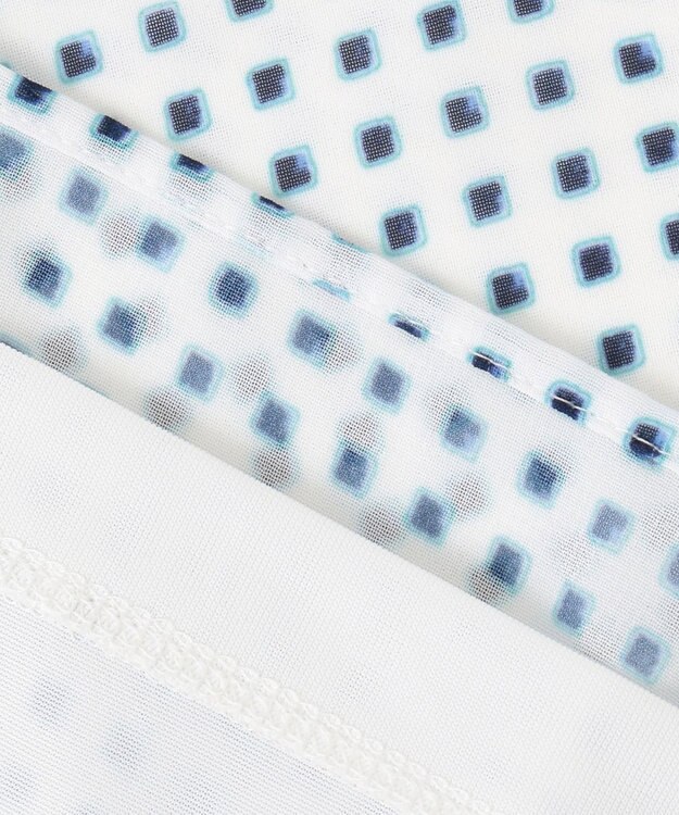 J.PRESS LADIES 【洗える】スクエアープリント カットソー ブルー系