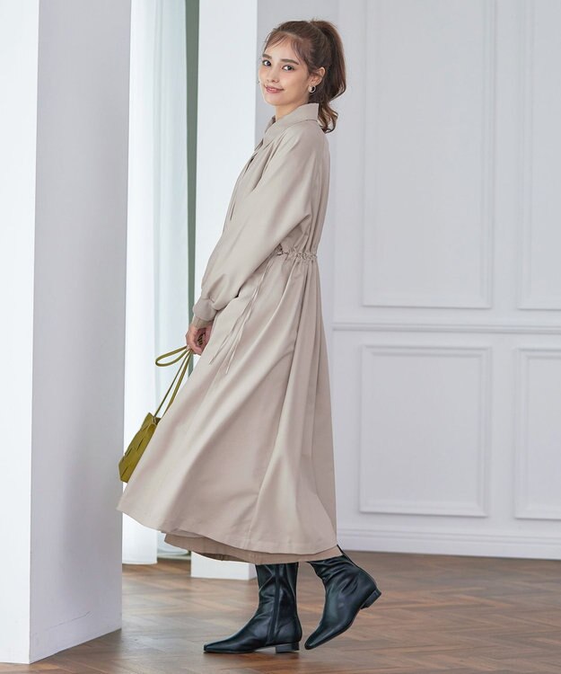 Tiaclasse 【洗える】ラグランパフスリーブトレンチコート ベージュ