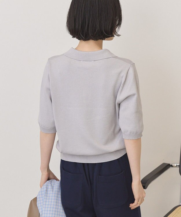 AMERICAN HOLIC 襟付き配色ニット Gray