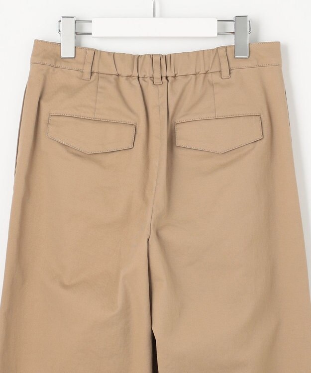 J.PRESS LADIES S 【洗える】20チノストレッチ ワイドパンツ ベージュ系