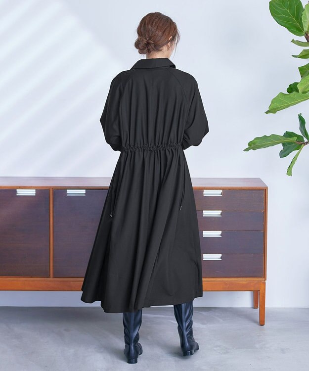 Tiaclasse 【洗える】ラグランパフスリーブトレンチコート ブラック