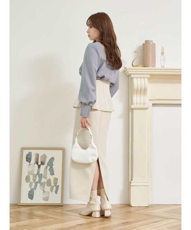 earth music&ecology ２ｗａｙストラップブラウス Grayish Blue