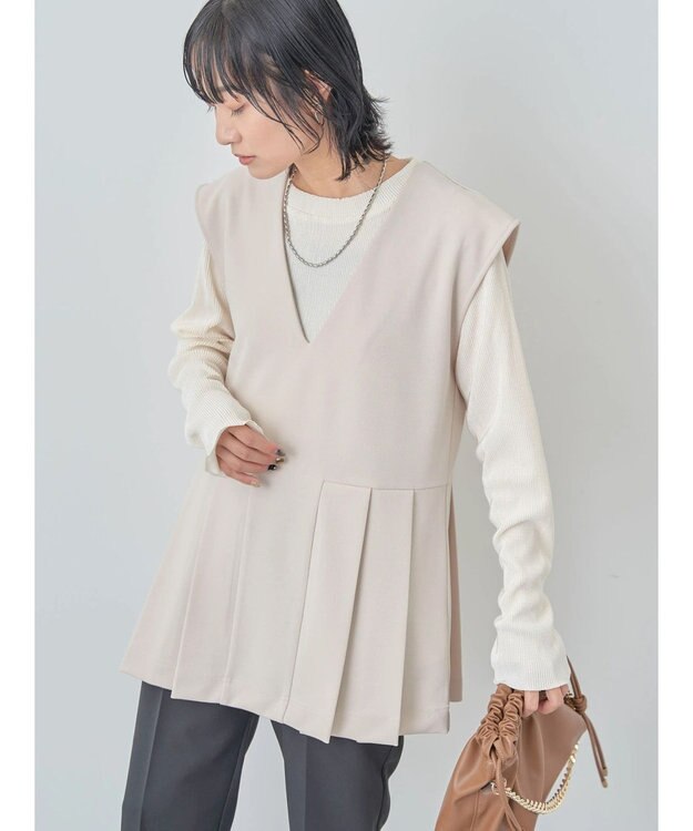 Green Parks ・Ｐｅｔｉｔ　Ｆｌｅｕｒ　サイドプリーツベスト Ivory